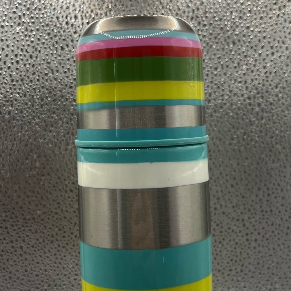 Starbucks 2005 Pylones Striped Thermos Collectible Stainless Steel Bottle 17 oz - Picture 3 of 9
